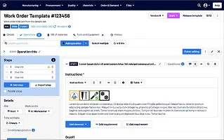 ERP interface built using design system elements