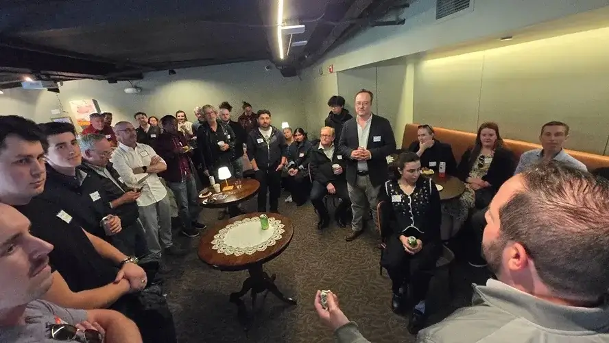 Christopher hosting a panel discussion on future tech and design